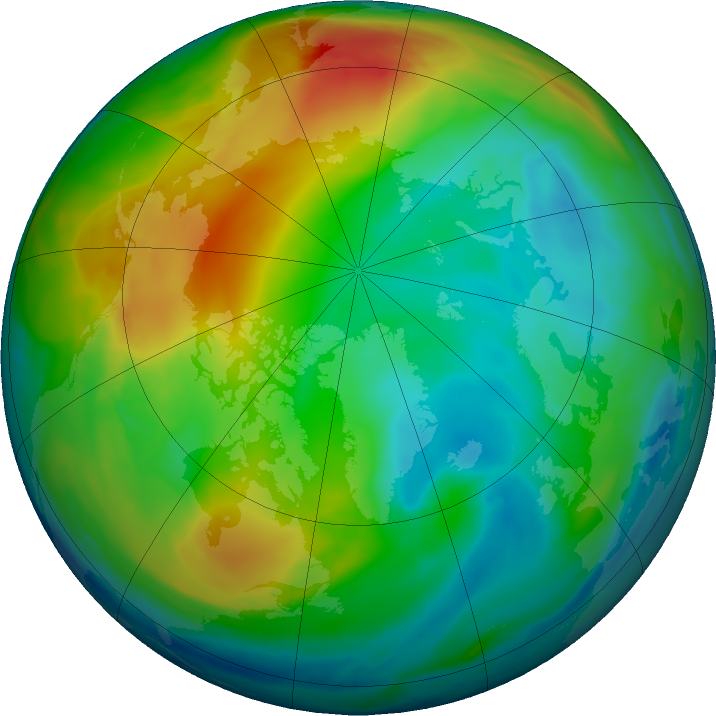Arctic ozone map for 13 December 2023